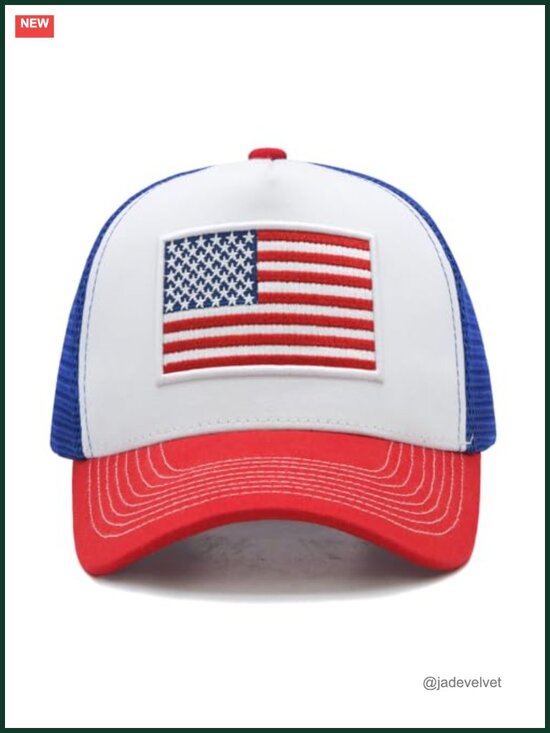 USA Flag Trucker Hat Adjustable Snapback Mesh Baseball Cap main image 4